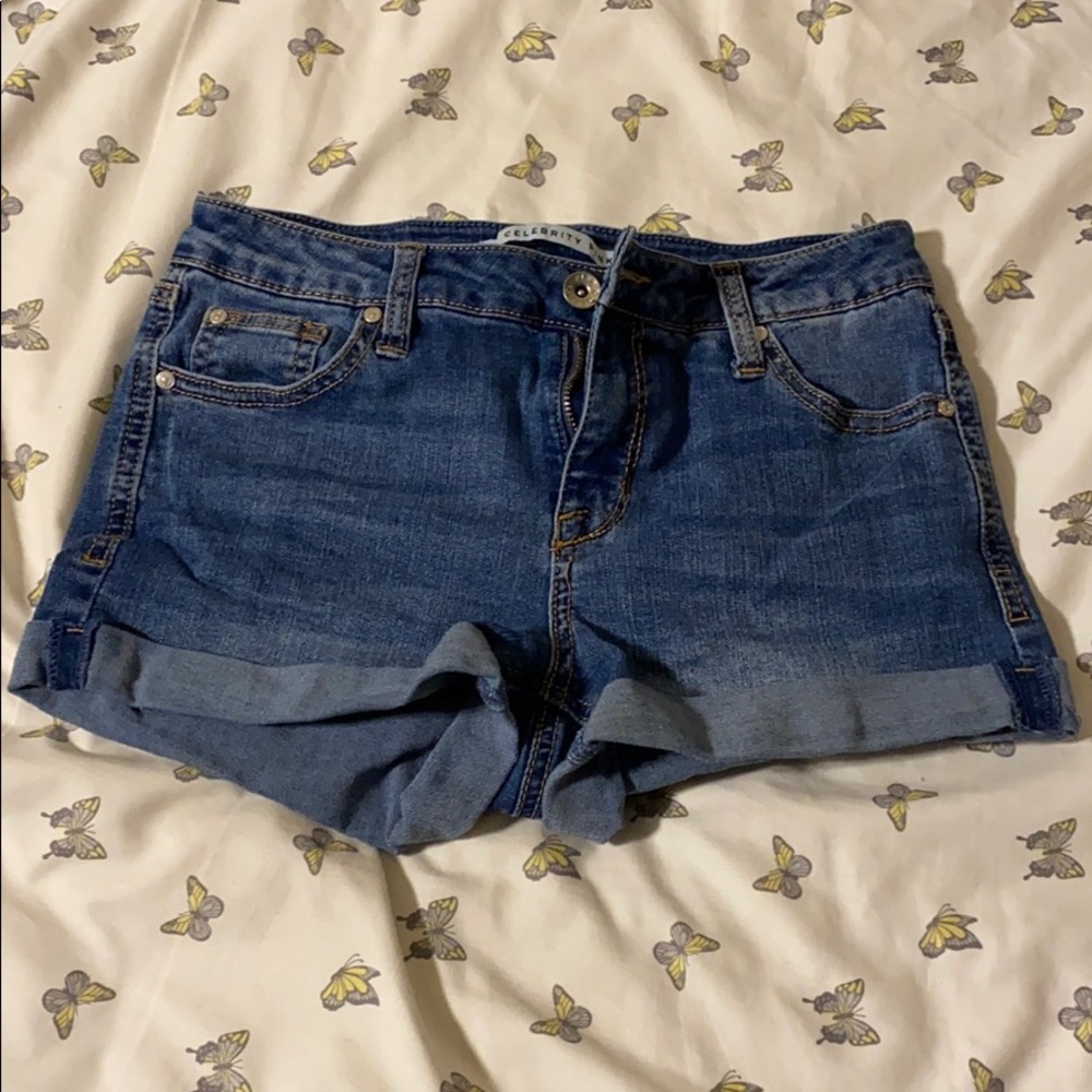 Dark wash jean shorts